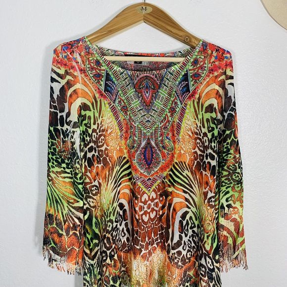 Mushka Sienna Rose Inc. Colorful Boho Hippy Blouse Size Medium Women’s - Picture 9 of 12
